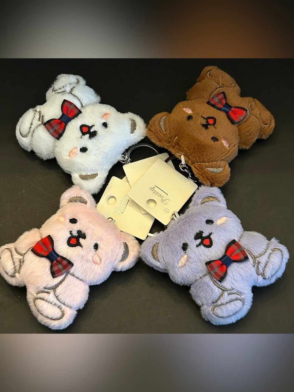 Plush & Soft Teddy Bear 🧸 Bag Charm Backpack Charm Keychain Choice of 4-Colors
